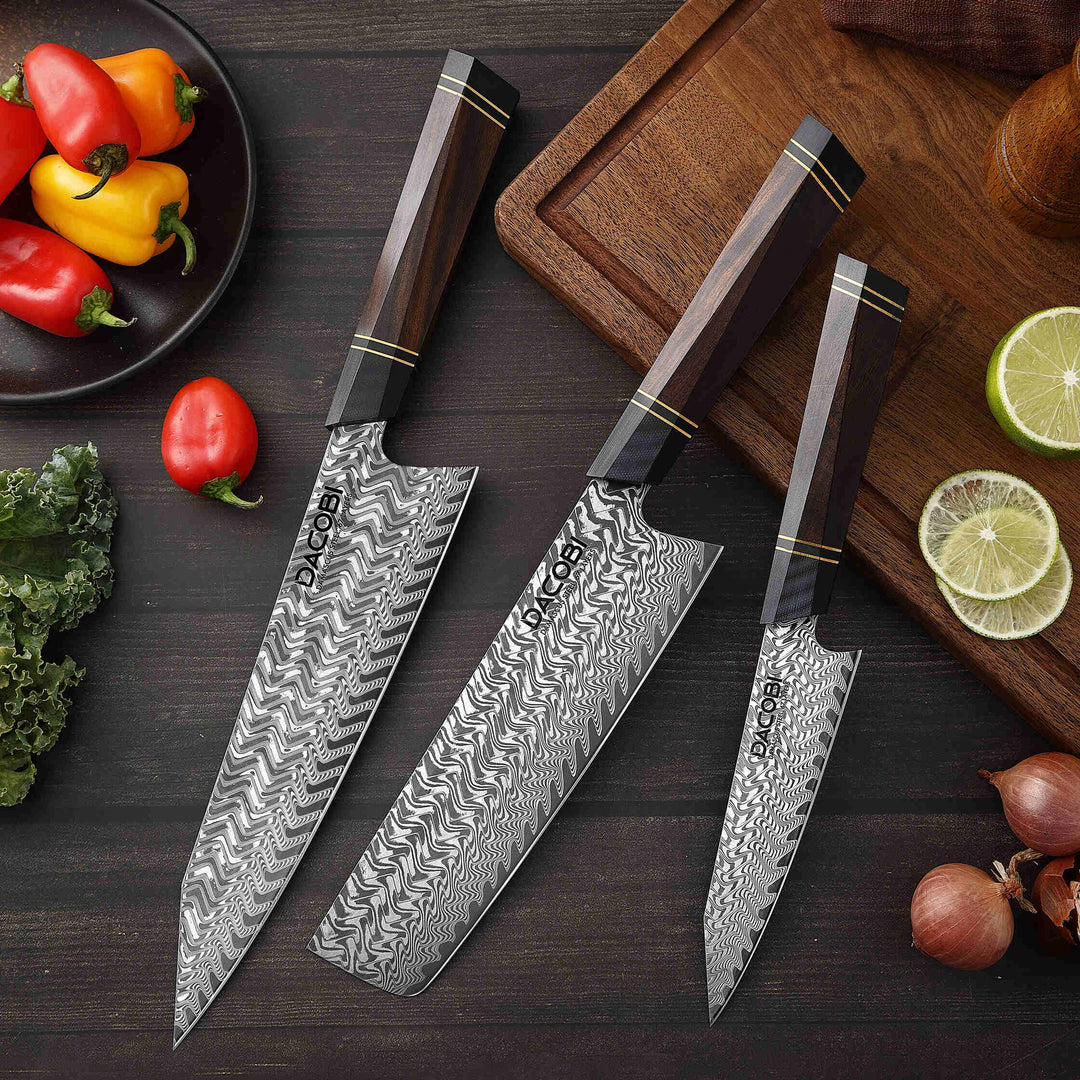 Kolekce Rin, profesionální nože, 67 vrstev damaškové oceli