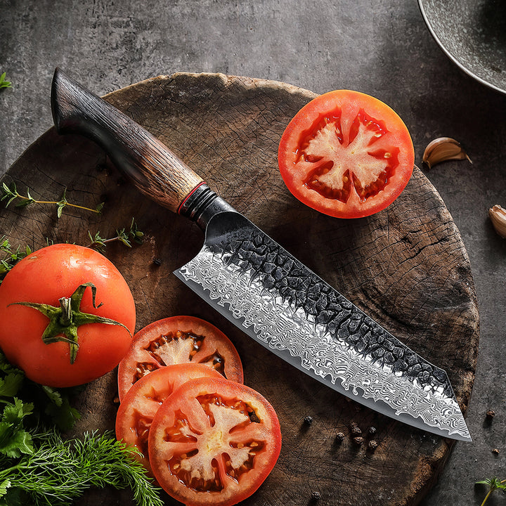 Nůž Santoku C62, Damašková ocel, 19 cm