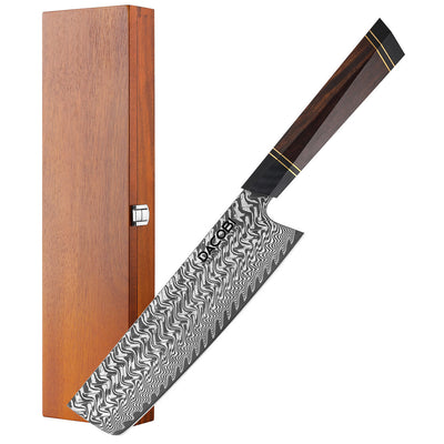 Nůž Nakiri C55, Damašková ocel, 18.5 cm - DACOBI.cz