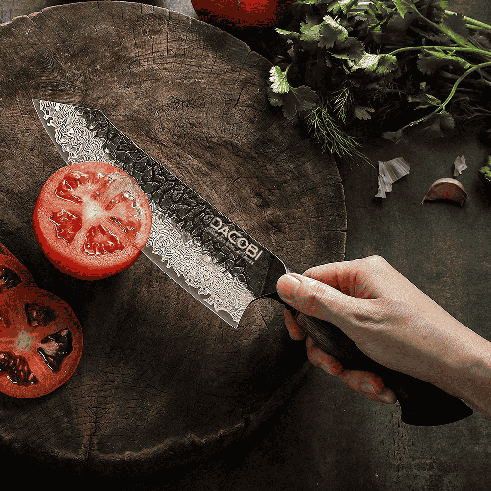 Nůž Santoku C62, Damašková ocel, 19 cm
