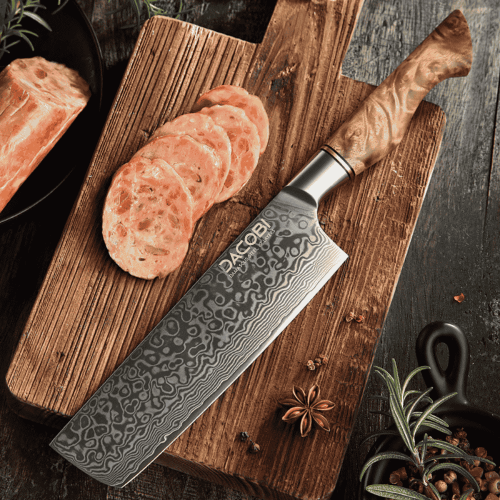 Nůž Nakiri C64, Damašková ocel, 18 cm