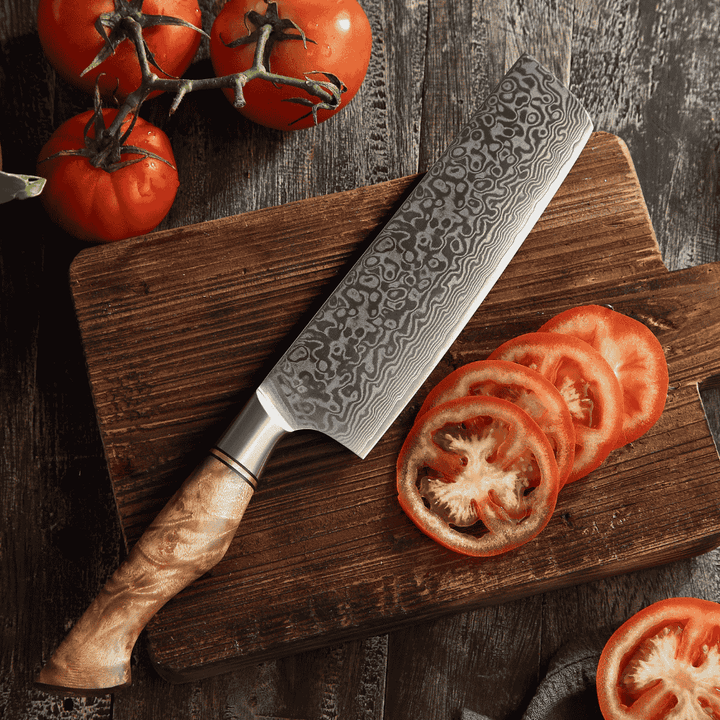 Nůž Nakiri C64, Damašková ocel, 18 cm