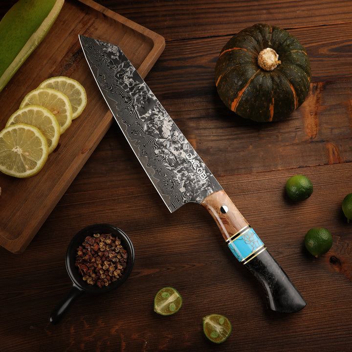 Nůž Kiritsuke C68, Damašková ocel, 20.5 cm