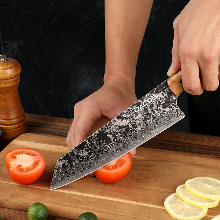 Nůž Kiritsuke C68, Damašková ocel, 20.5 cm
