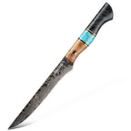 Filetovací nůž C69, Damašková ocel, 15.6 cm