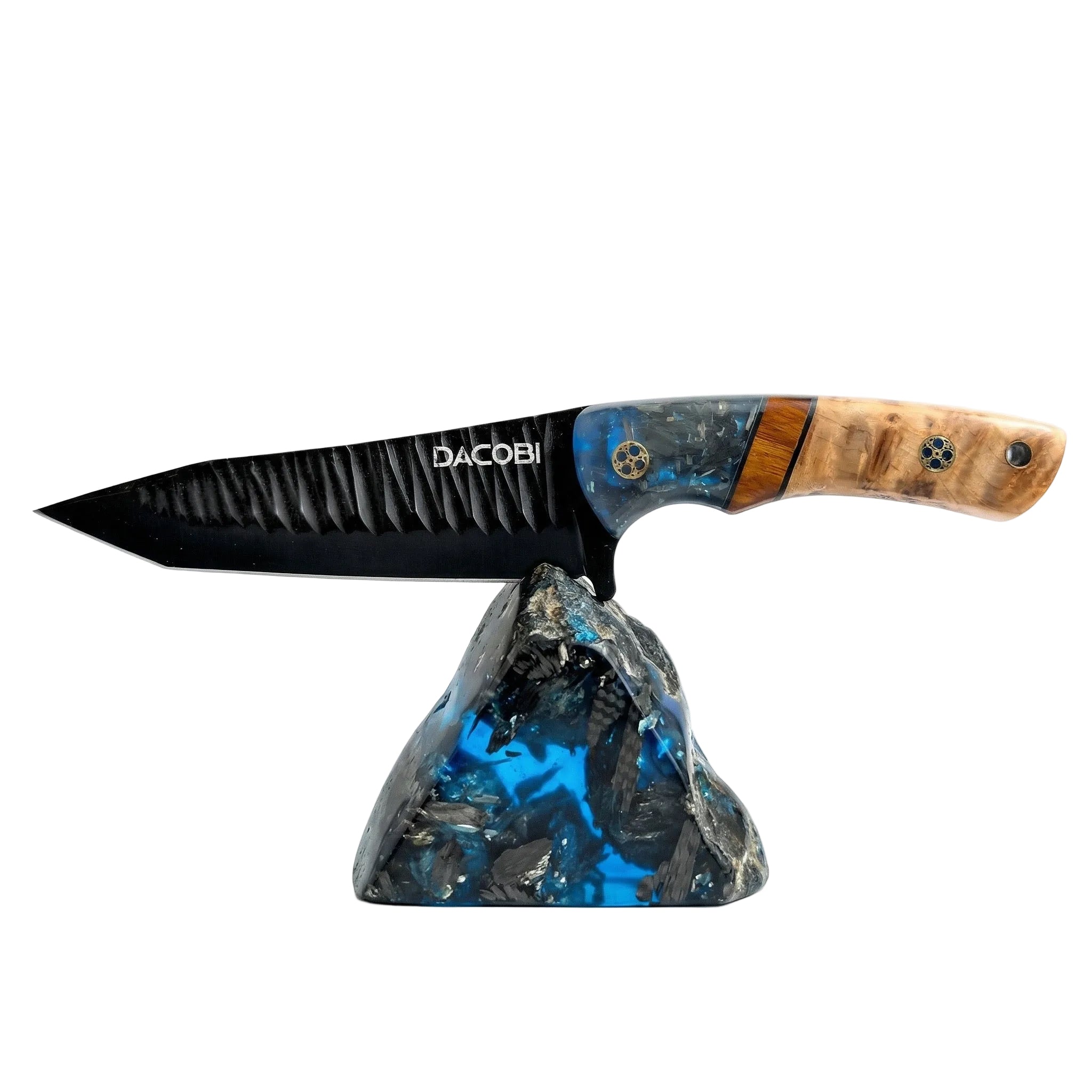 Nôž Gran Paradiso, ocel D2, pryskyřicová rukojeť s uhlíkem a dřevem