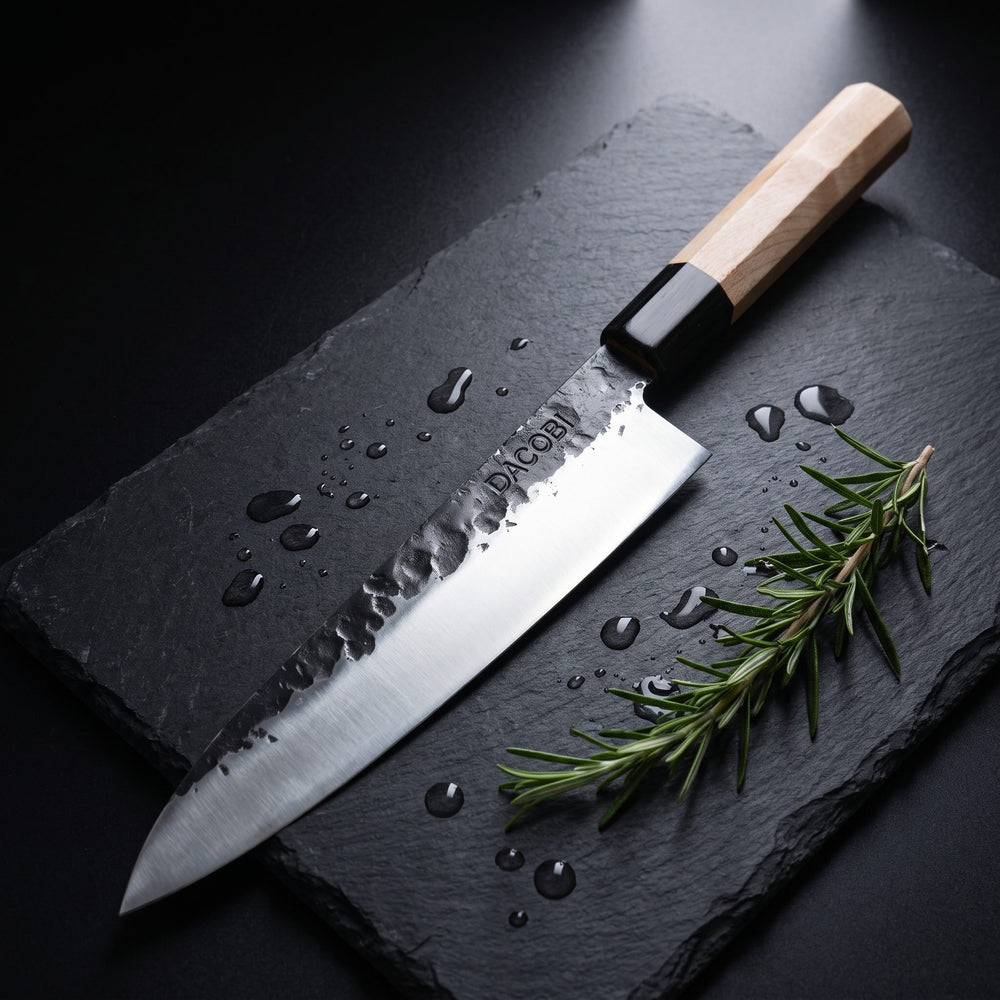 Rukojeť z javorového dřeva — nůž Gyuto Tsuchime