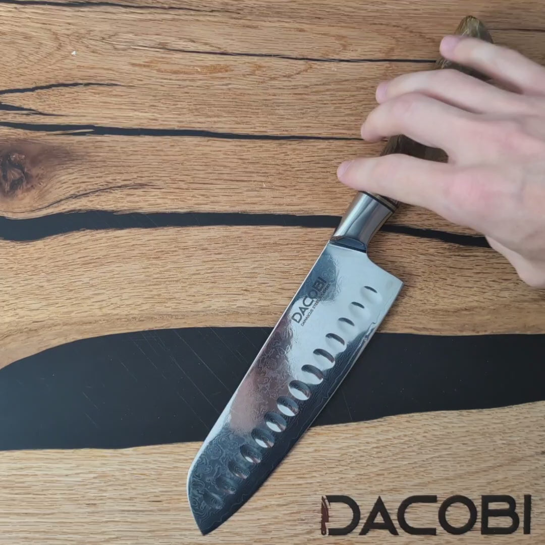 Nůž Santoku C33, Damašková ocel, 18 cm