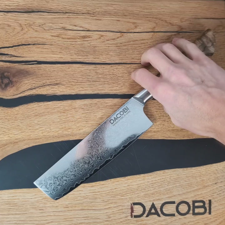 Nůž Nakiri C64, Damašková ocel, 18 cm