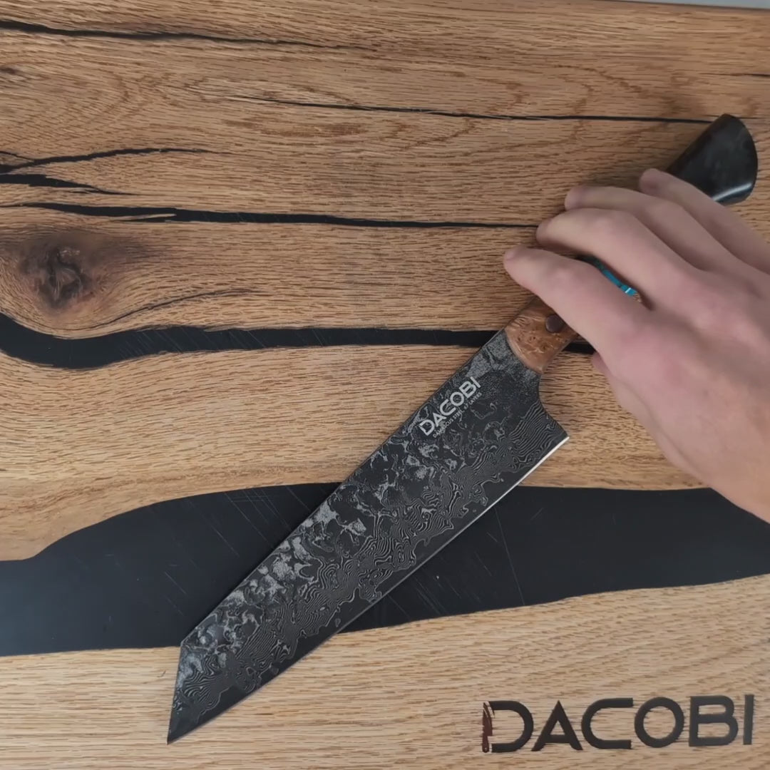 Nůž Kiritsuke C68, Damašková ocel, 20.5 cm