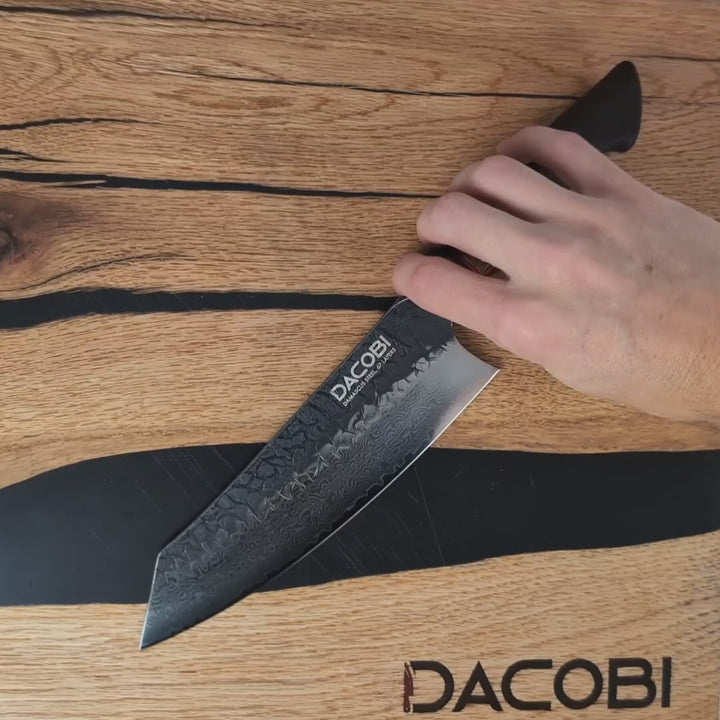 Nůž Santoku C62, Damašková ocel, 19 cm