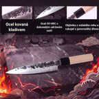 Infografika s vlastnostmi univerzálního nože Tsuchime