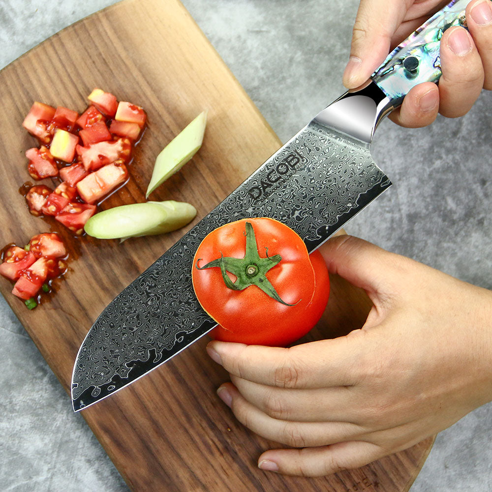 Nůž Santoku C23, Damašková ocel, 18 cm - DACOBI.cz