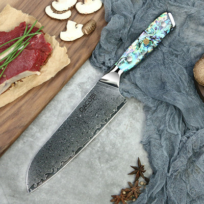 Nůž Santoku C23, Damašková ocel, 18 cm - DACOBI.cz