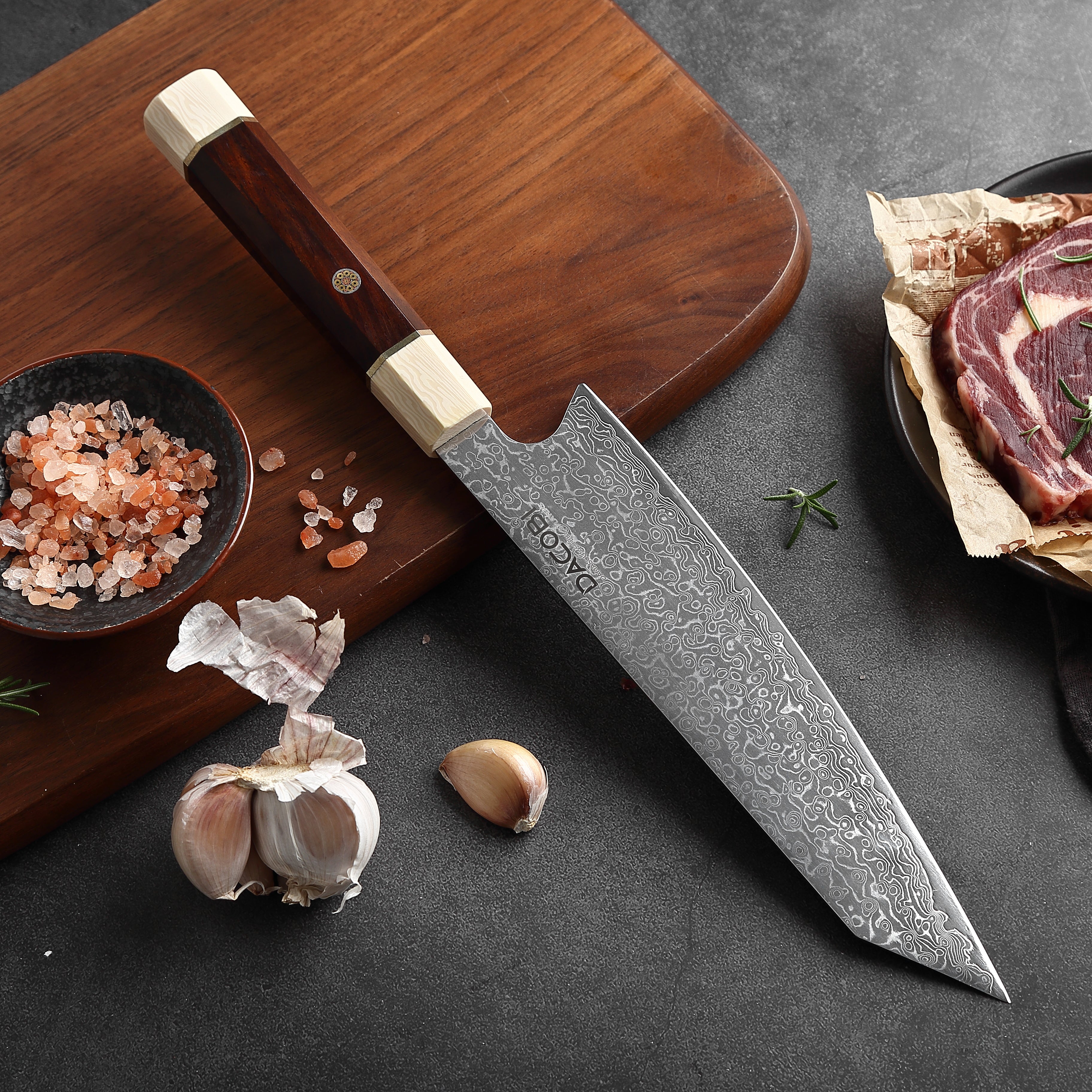 Nůž Kiritsuke C13, 20.5 cm, damašková ocel - DACOBI.cz
