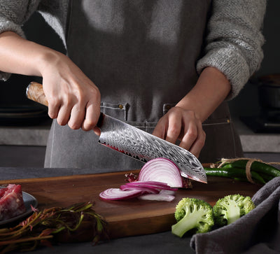 Nůž Santoku C3, 17.7 cm, damašková ocel - DACOBI.cz