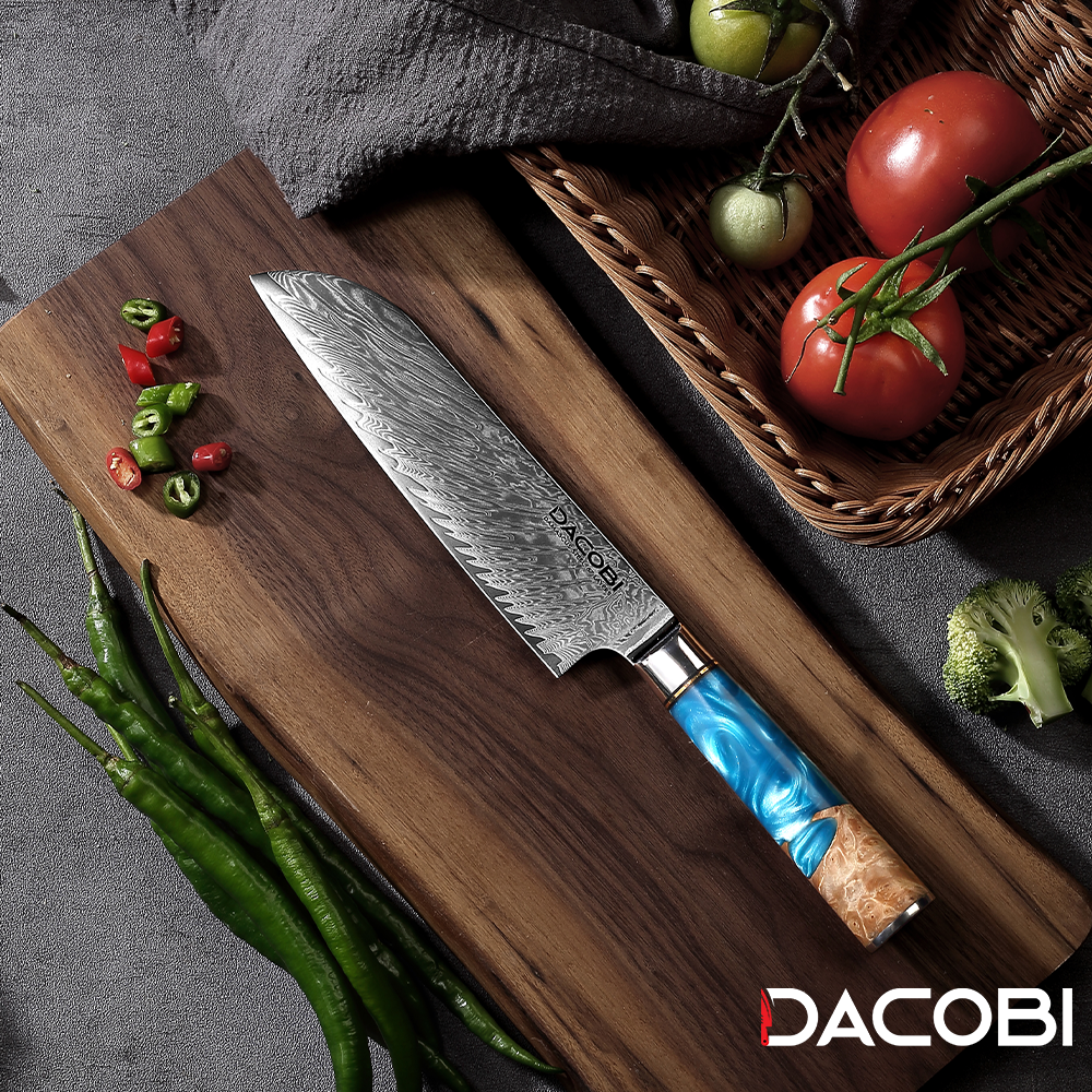 Nůž Santoku C3, 17.7 cm, damašková ocel - DACOBI.cz