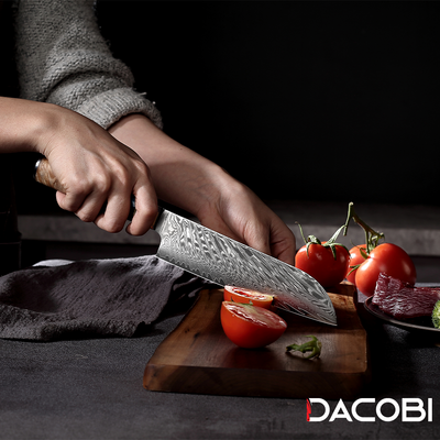 Nůž Santoku C3, 17.7 cm, damašková ocel - DACOBI.cz